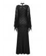 Punk Rave Black Gothic Punk Multi-Buckle Sexy Lace Bat Sleeves Dress