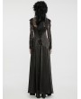 Punk Rave Black Gothic Hollow Out Lace Applique Long Sleeve Maxi Dress