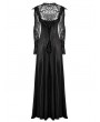 Punk Rave Black Gothic Hollow Out Lace Applique Long Sleeve Maxi Dress