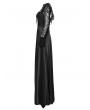 Punk Rave Black Gothic Hollow Out Lace Applique Long Sleeve Maxi Dress