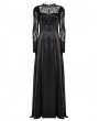 Punk Rave Black Gothic Hollow Out Lace Applique Long Sleeve Maxi Dress