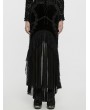 Punk Rave Black Gothic Irregular Splicing Velvet Fishtail Goddess Skirt