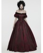 Punk Rave Black and Red Gothic Retro jacquard Victorian Princess Dress