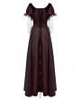 Punk Rave Black and Red Gothic Retro jacquard Victorian Princess Dress