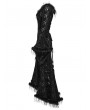 Punk Rave Black Gothic Dark Off-the-Shoulder Lace Fur Trim Sexy Dress