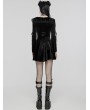 Punk Rave Black Velvet Sweet Gothic Flared Sleeve Short Dress