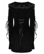 Punk Rave Black Velvet Sweet Gothic Flared Sleeve Short Dress