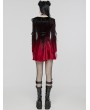 Punk Rave Black and Red Velvet Sweet Gothic Flared Sleeve Short Dress