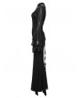 Punk Rave Black Gothic Retro Mesh Irregular Flared Sleeve Long Fishtail Dress