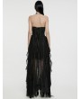 Punk Rave Black Gothic 3D Embroidered Beaded Strapless Elegant Long Party Dress