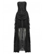 Punk Rave Black Gothic 3D Embroidered Beaded Strapless Elegant Long Party Dress