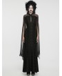 Punk Rave Black Vintage Gothic Flowing Split Long Sleeve Dress