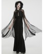 Punk Rave Black Vintage Gothic Flowing Split Long Sleeve Dress