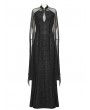 Punk Rave Black Vintage Gothic Flowing Split Long Sleeve Dress