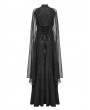 Punk Rave Black Vintage Gothic Flowing Split Long Sleeve Dress