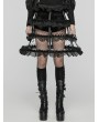 Punk Rave Black Sweet Gothic Layered Hollow Bustle Skirt