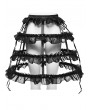 Punk Rave Black Sweet Gothic Layered Hollow Bustle Skirt