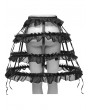 Punk Rave Black Sweet Gothic Layered Hollow Bustle Skirt