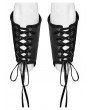 Punk Rave Black Gothic Skeleton Pattern Lace-Up Gloves for Women