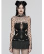 Punk Rave Black Sexy Gothic Punk Hollow Out Back Zipper Tube Top for Women