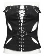 Punk Rave Black Sexy Gothic Punk Hollow Out Back Zipper Tube Top for Women