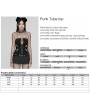 Punk Rave Black Sexy Gothic Punk Hollow Out Back Zipper Tube Top for Women