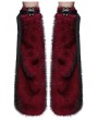 Punk Rave Black and Red Gothic Punk Handsome Faux Fur Leg Warmers for Women