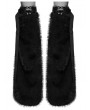 Punk Rave Black Gothic Punk Handsome Faux Fur Leg Warmers for Women