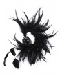 Punk Rave Black Gothic Dark Crystal Pendant Feather Headwear