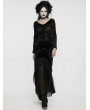 Punk Rave Black Gothic V-Neck Gorgeous Lace Velvet T-Shirt for Women