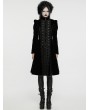 Punk Rave Black Retro Gothic Velvet Symmetric Embroidery Party Coat for Women