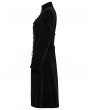 Punk Rave Black Retro Gothic Velvet Symmetric Embroidery Party Coat for Women