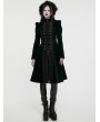 Punk Rave Black and Green Retro Gothic Velvet Symmetric Embroidery Party Coat for Women