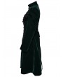 Punk Rave Black and Green Retro Gothic Velvet Symmetric Embroidery Party Coat for Women