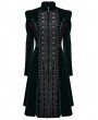 Punk Rave Black and Green Retro Gothic Velvet Symmetric Embroidery Party Coat for Women