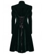 Punk Rave Black and Green Retro Gothic Velvet Symmetric Embroidery Party Coat for Women