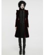 Punk Rave Black and Red Retro Gothic Velvet Symmetric Embroidery Party Coat for Women