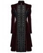 Punk Rave Black and Red Retro Gothic Velvet Symmetric Embroidery Party Coat for Women