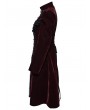 Punk Rave Black and Red Retro Gothic Velvet Symmetric Embroidery Party Coat for Women