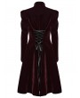 Punk Rave Black and Red Retro Gothic Velvet Symmetric Embroidery Party Coat for Women