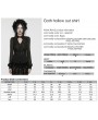 Punk Rave Black Gothic Hollow Out Lace Applique Zip Front Shirt for Women