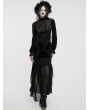 Punk Rave Black Retro Gothic Velvet Ruffle Shirt for Women