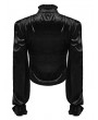 Punk Rave Black Retro Gothic Velvet Ruffle Shirt for Women