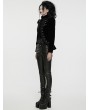 Punk Rave Black Retro Gothic Lace Appliqued Velvet Short Coat for Women