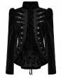 Punk Rave Black Retro Gothic Lace Appliqued Velvet Short Coat for Women