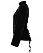 Punk Rave Black Retro Gothic Lace Appliqued Velvet Short Coat for Women