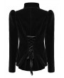 Punk Rave Black Retro Gothic Lace Appliqued Velvet Short Coat for Women