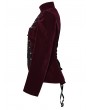 Punk Rave Red Retro Gothic Lace Appliqued Velvet Short Coat for Women