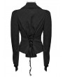 Punk Rave Black Gothic Double-Collar Lace Splicing Shirt for Women