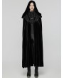 Punk Rave Black Gothic Gorgeous Velvet Hooded Lapel Cloak for Women